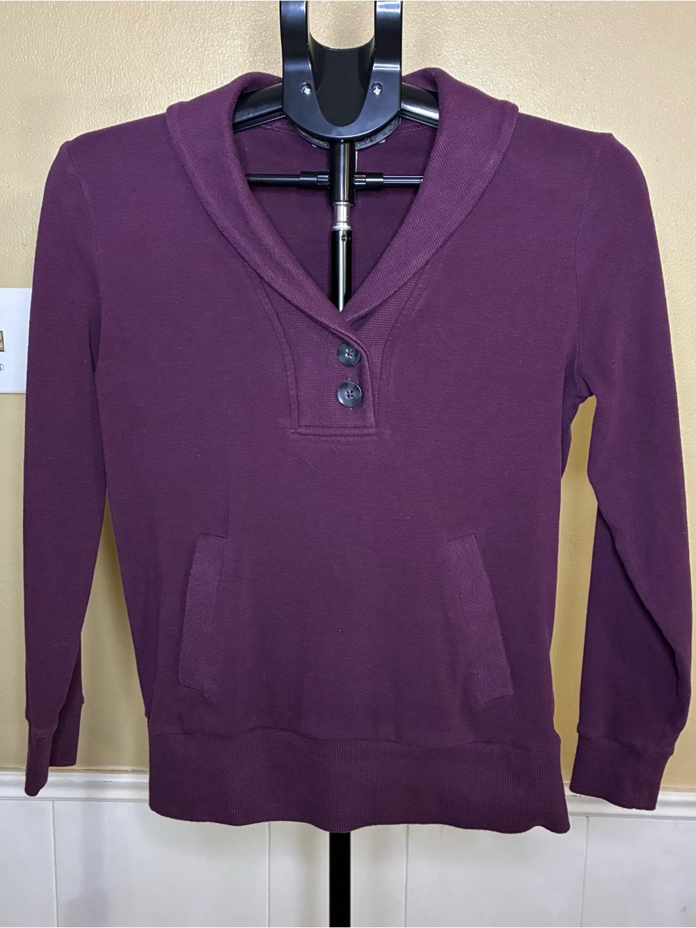 Banana Republic Shawl Collar Pullover Sweater - Plum